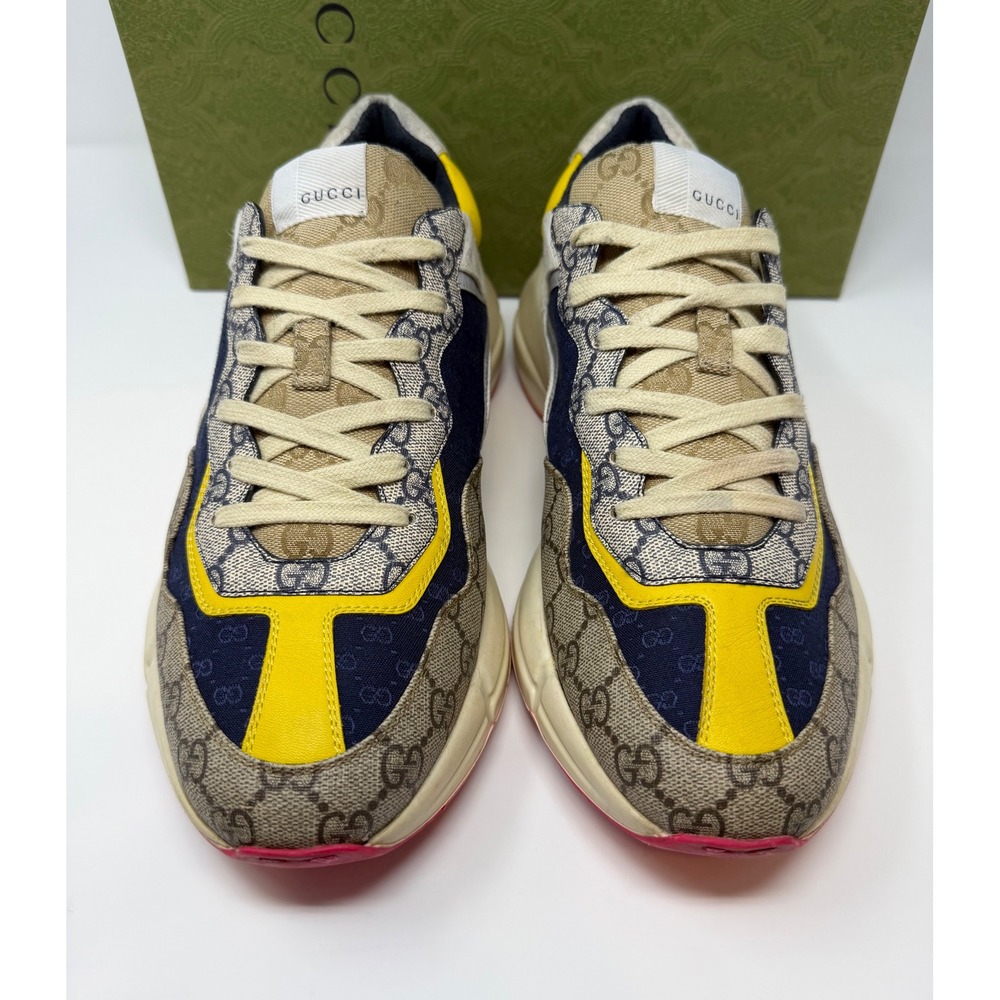 Gucci Rhyton GG Beige White Yellow Sneaker Size 12 US 11 Gucci - Picture 2 of 8